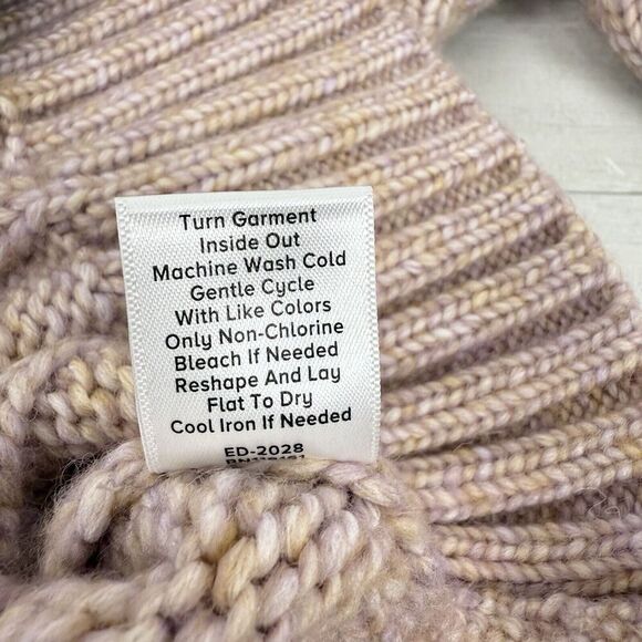 Evereve Sweater Women XS Pink Chunky Cable Knit Modern Pullover Wool Blend - Picture 11 of 15